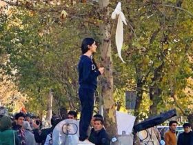 Women's protest against Iran's mandatory hijab, December 2018.